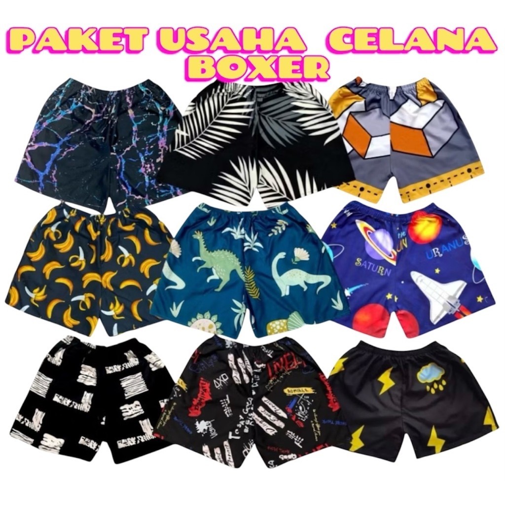 PAKET USAHA 20 PCS CELANA BOXER VIRAL DEWAS