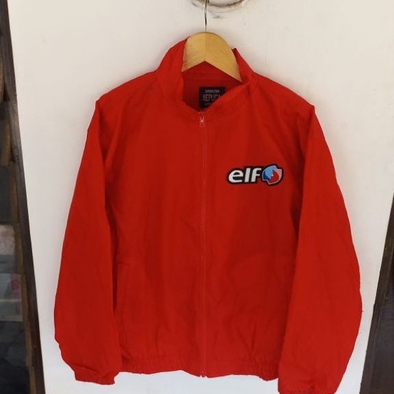 Vintage Elf Style Red Windbreaker Motorcycle Jacket