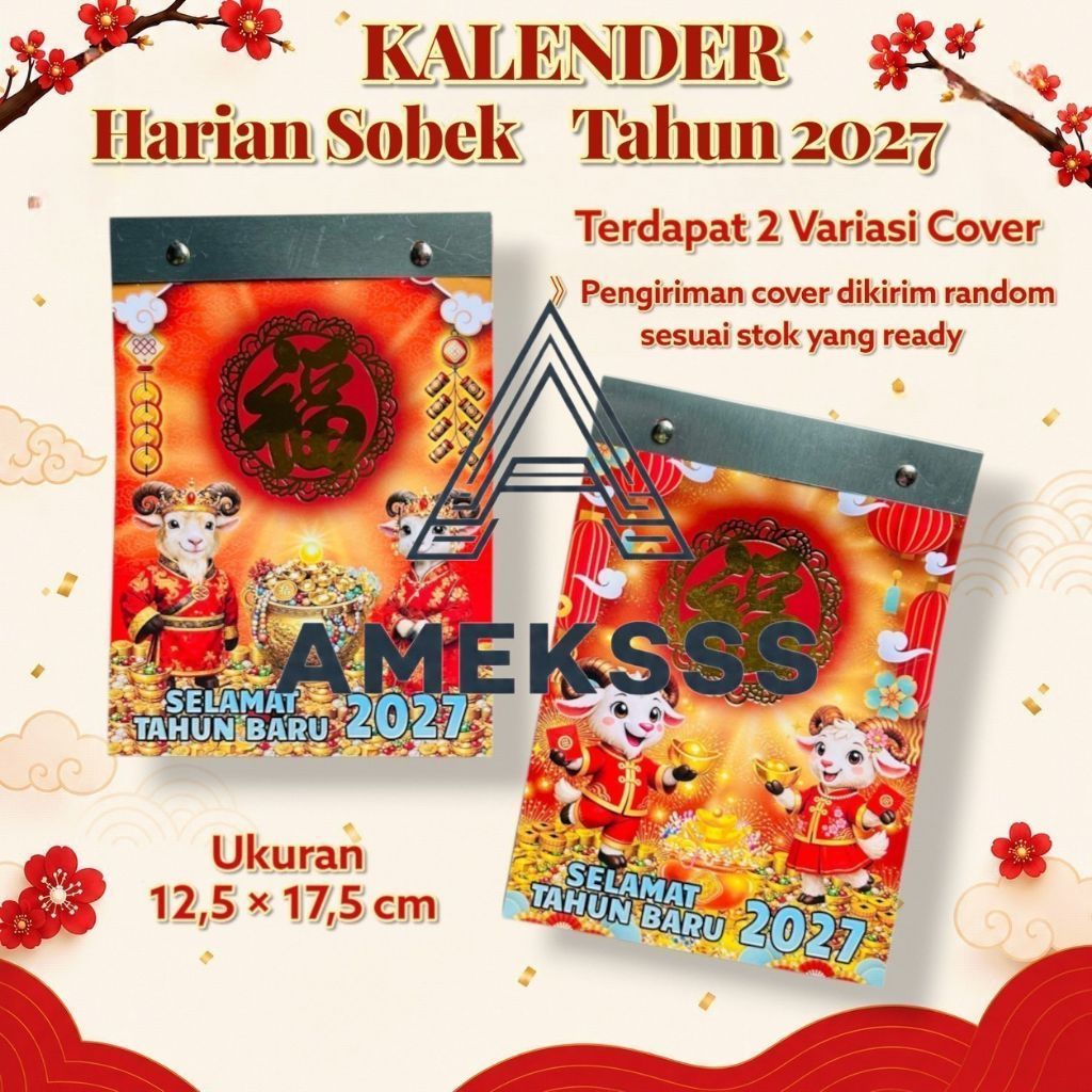Kalender harian sobek TH tahun 2027 ukuran medium tanggalan harian sobek 2027