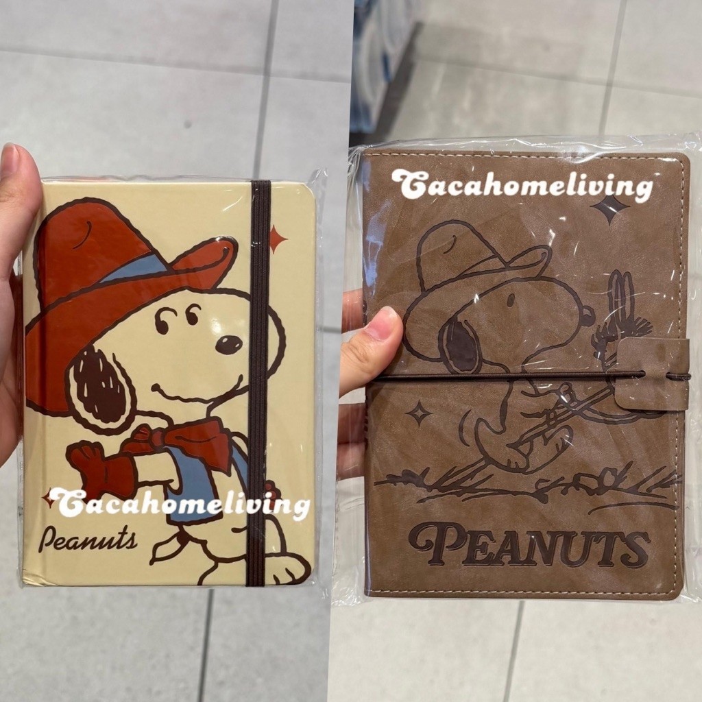 Miniso x Peanuts - PU Loose Leaf Notebook / Sticky Notes / Binder / Hardcover Book / Jurnal Book A6 