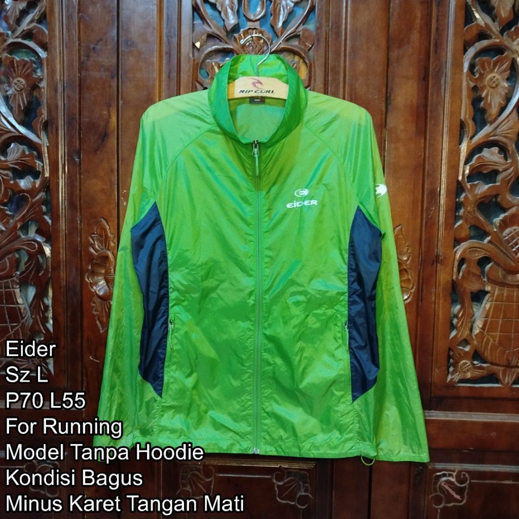 JAKET RUNNING OUTDOOR EIDER SIZE L BEKAS SECOND