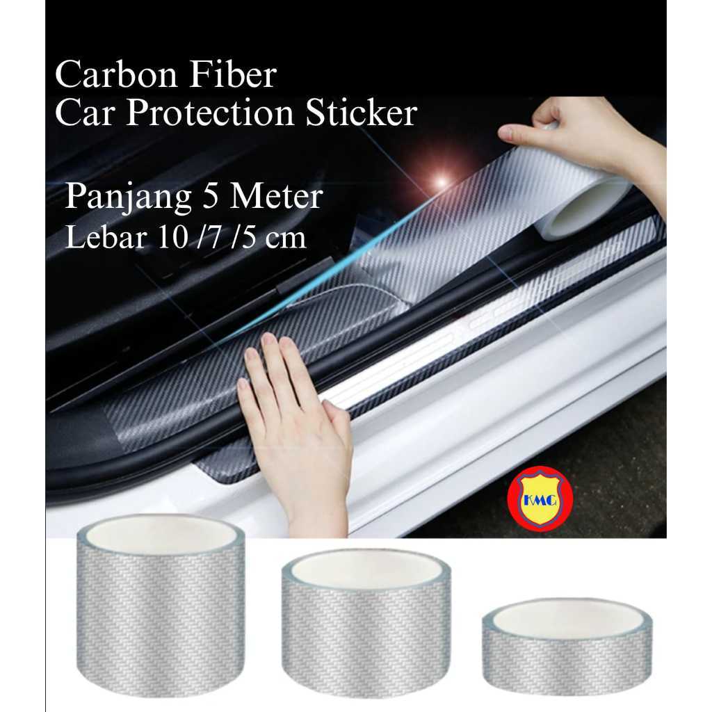 Stiker Karbon Mobil-Stiker Pijakan Pintu Mobil-Stiker Bemper Mobil