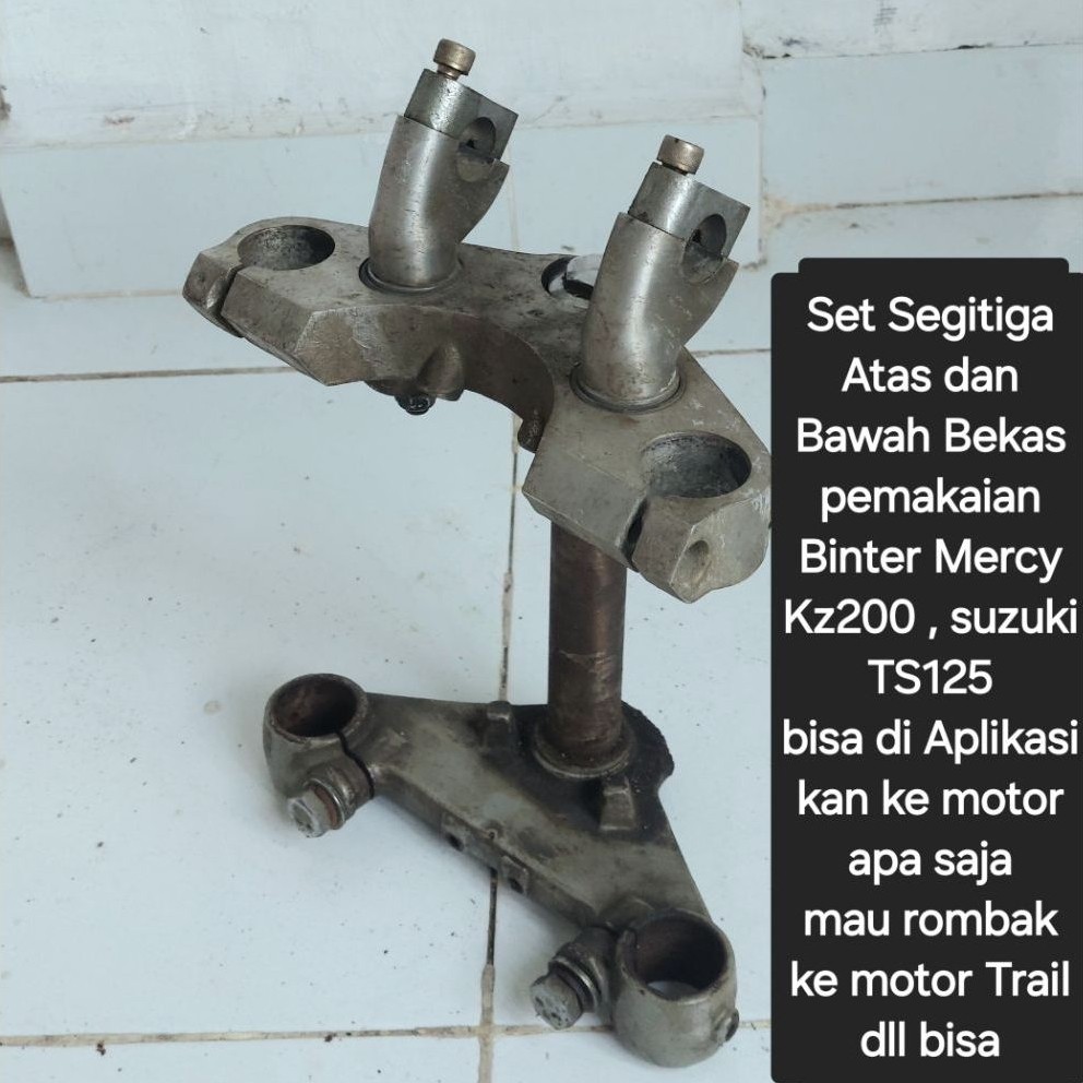 Set Segitiga Atas dan Bawah Bekas motor pemakaian Kz200 Suzuki TS125 untuk motor trail