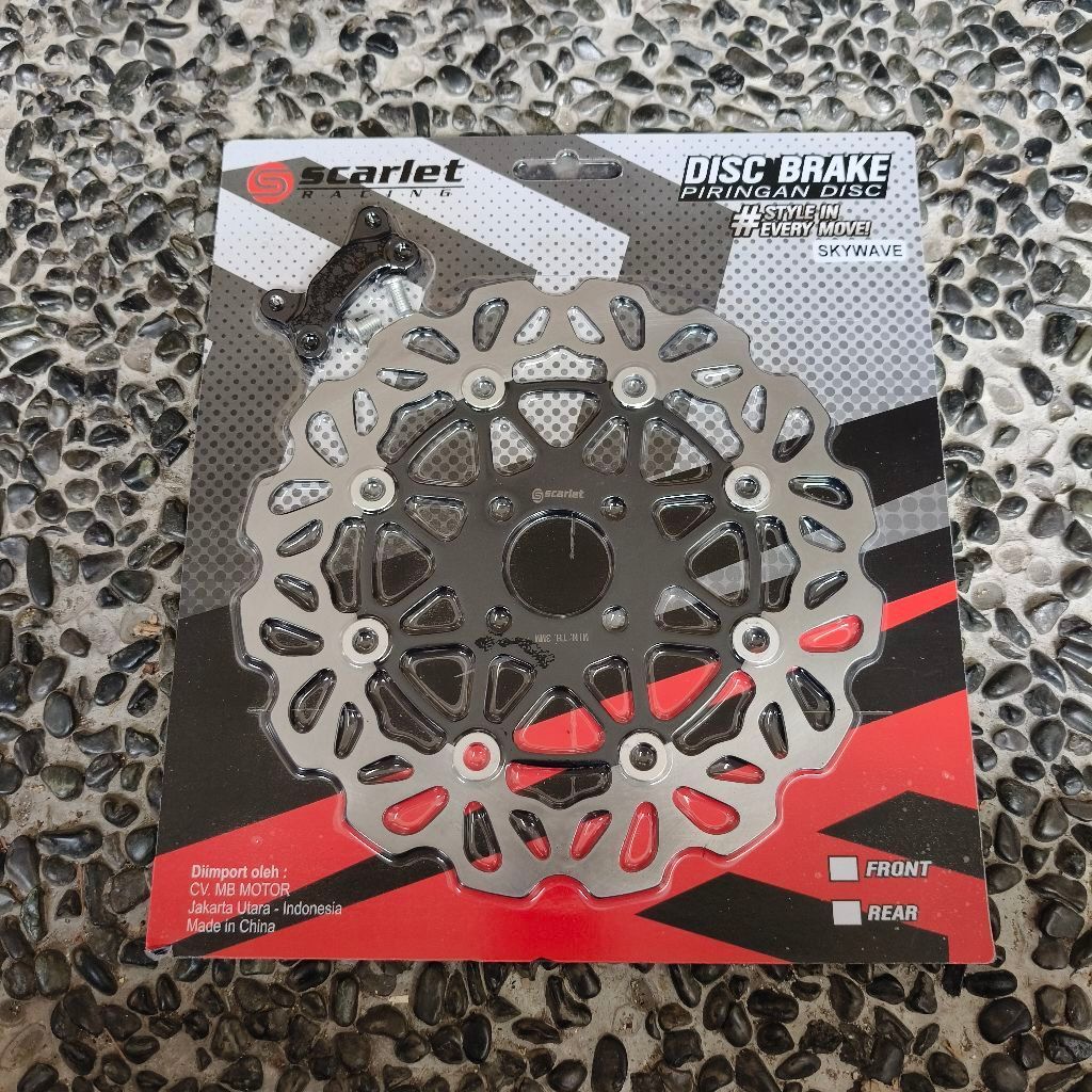 Piringan Disc Cakram Depan New Fort 260mm Free Breket Model PSM Scarlet PNP Motor Skywave