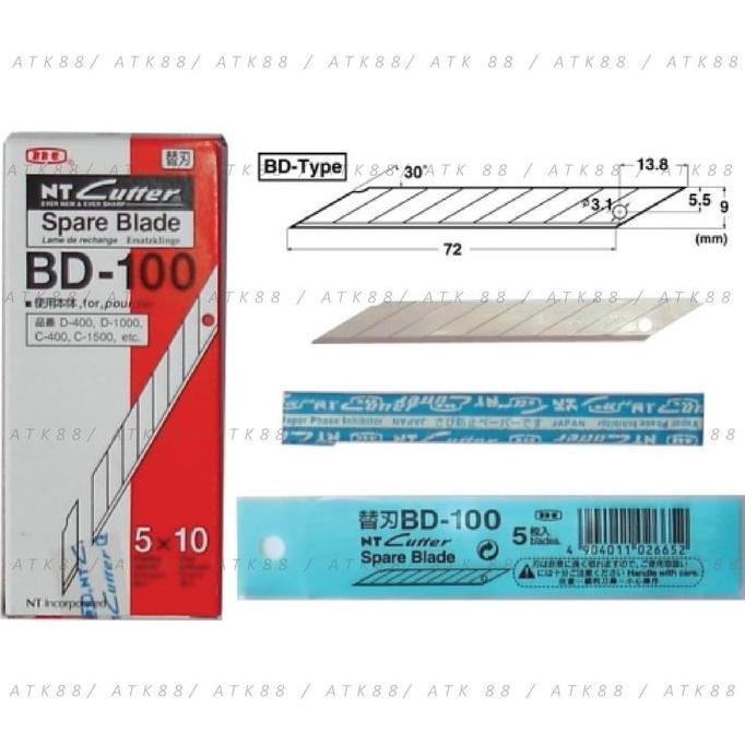 Isi Cutter / Spare Blades NT Cutter BD-100 (9 mm, 30 Derajat)