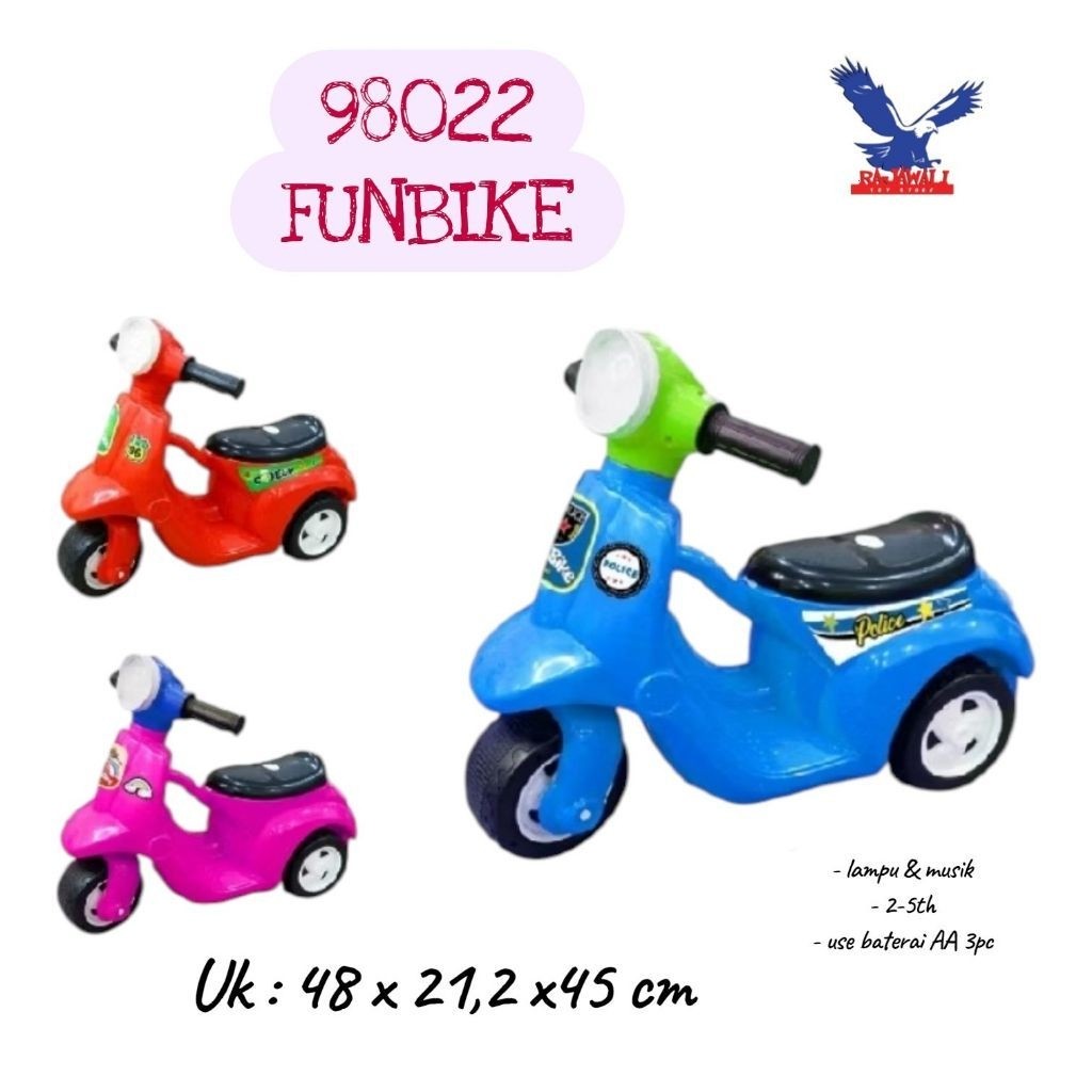 98022 MAINAN ANAK VESPA FUNBIKE LAMPU & MUSIK