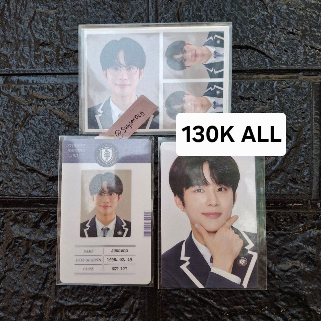 WAYV JUNGWOO BACK TO SCHOOL B2S 2021 SET PHOTOCARD ID CARD