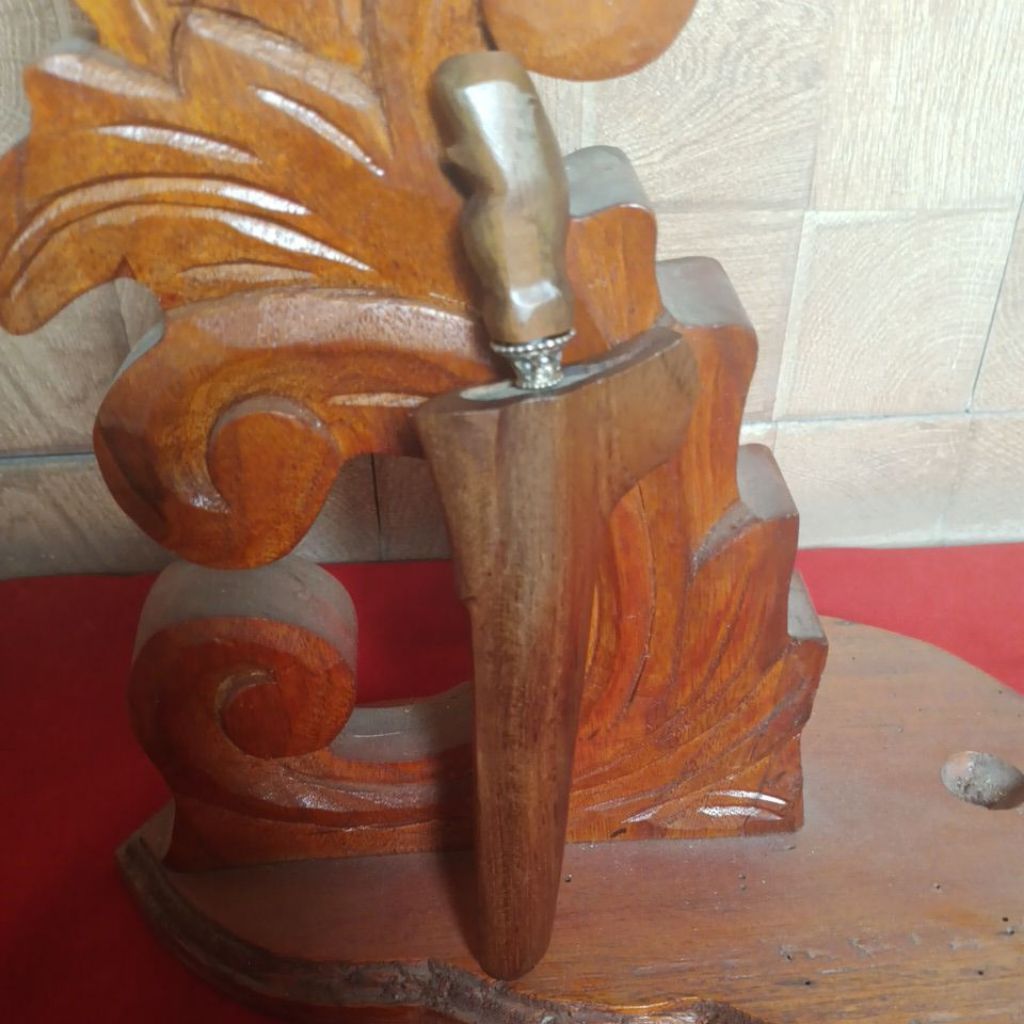 Keris Jimatan Nogo Kikik Jinangkung Luk 3 Sepuh,Pamor Pedaringan Kebak