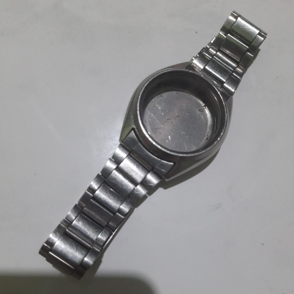 case seiko 7S26 stainless steel + rantai