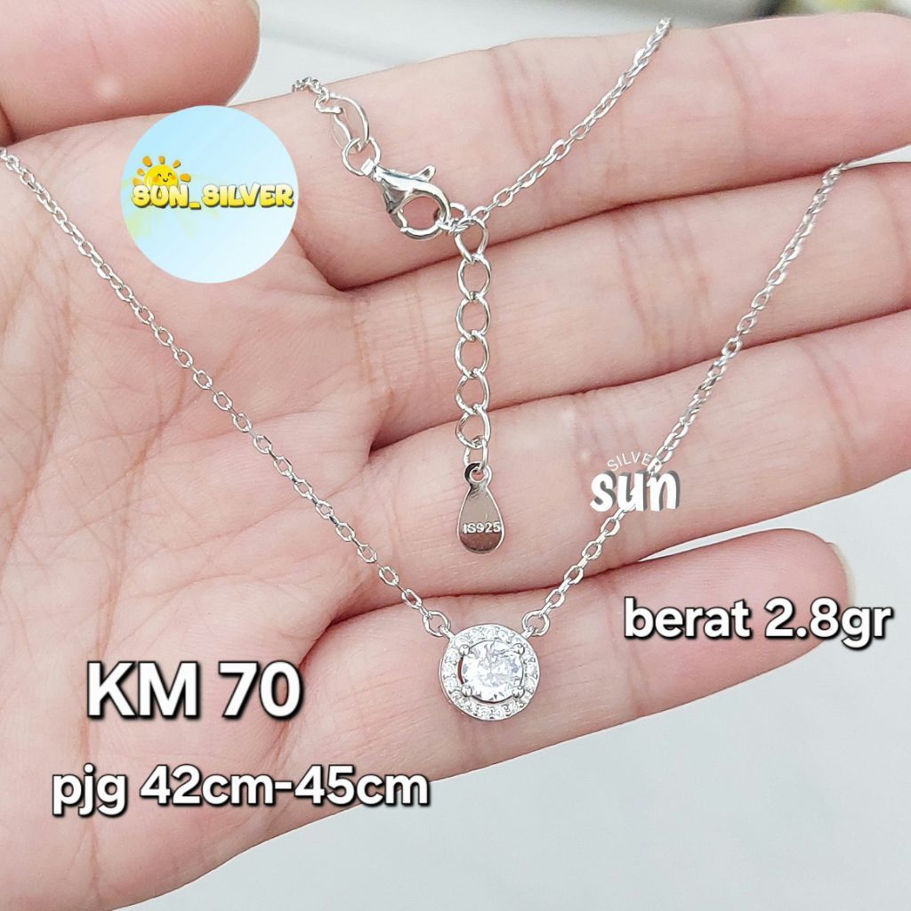 Kalung perak 925 lapis mas putih kalung wanita model km 70