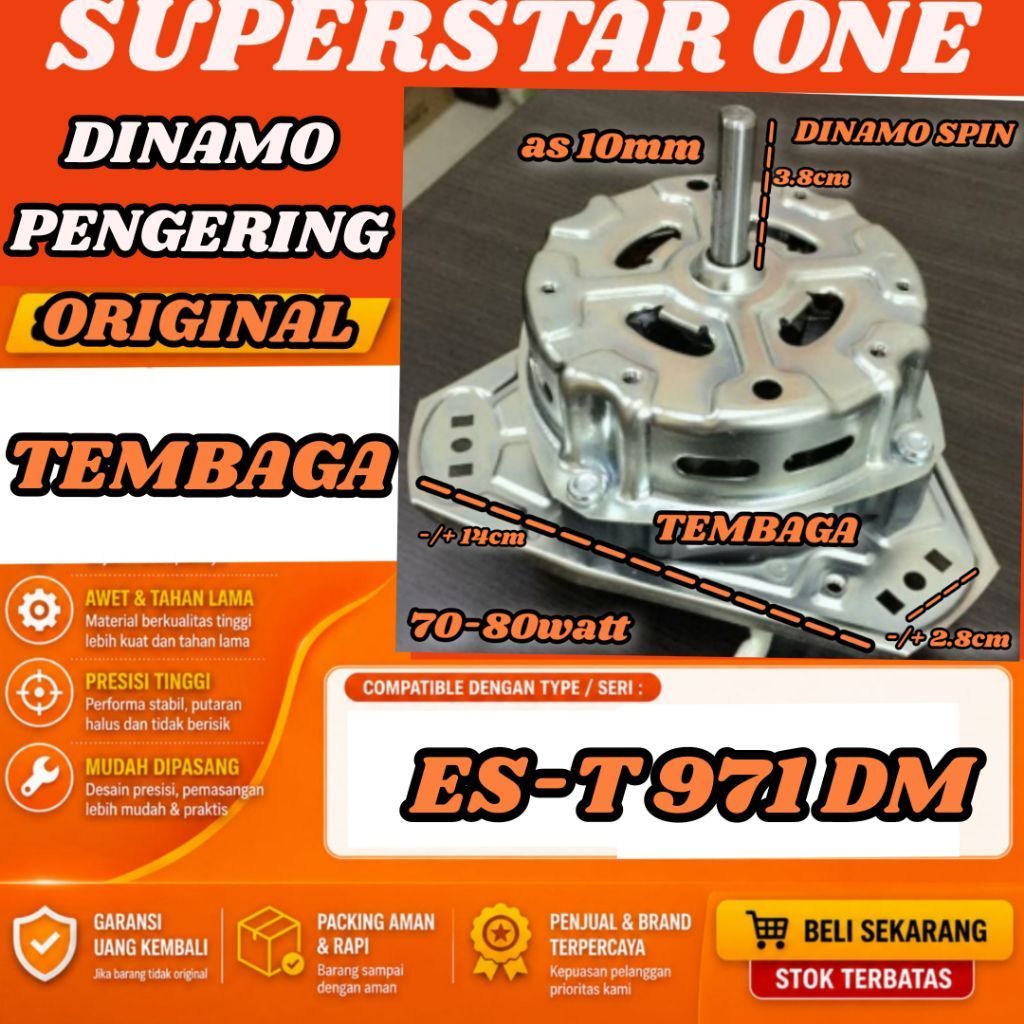 Dinamo spin/pengering mesin cuci sharp ES-T971DM/ES-T 971DM/ES-T971 DM/EST971DM/EST 871 DM
