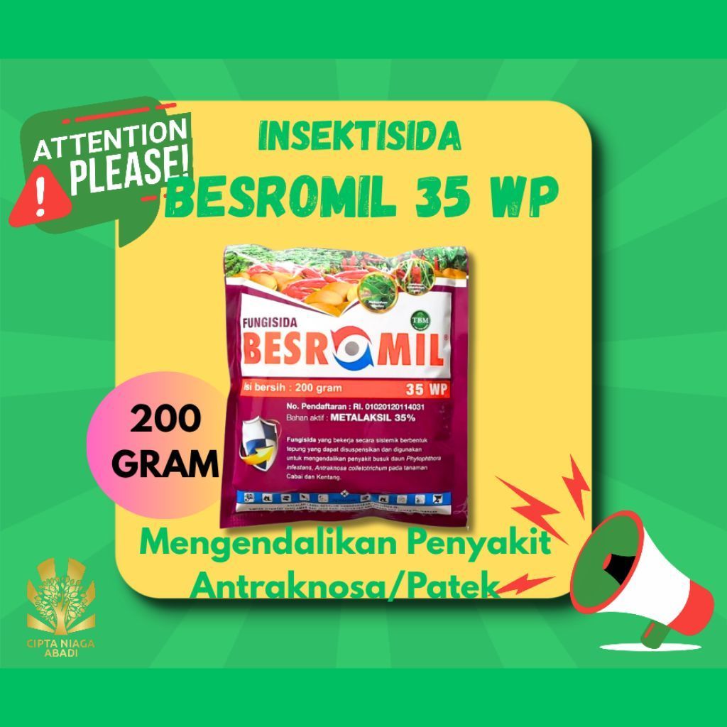 Fungisida Sistemik BESROMIL 35 WP, 200 Gram