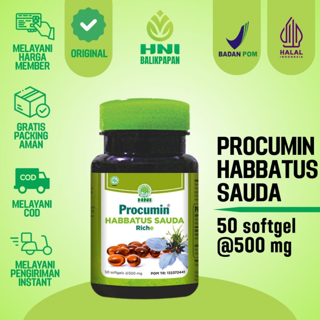 Procumin Habbatussauda Rich E Minyak Habbat Mendukung Stamina dan Kesehatan Antioksidan HNI HPAI