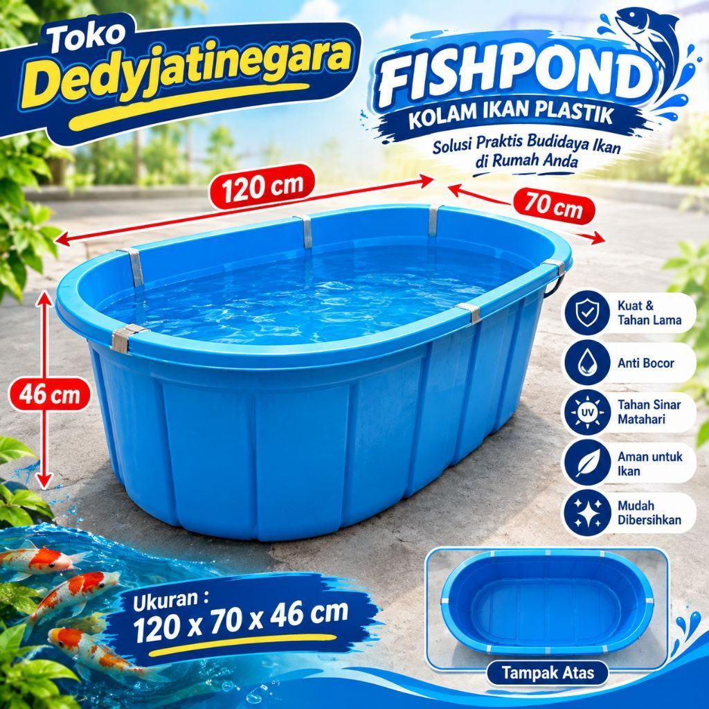 Bak Karantina Ikan Koi Jumbo 120cm Anti Geser