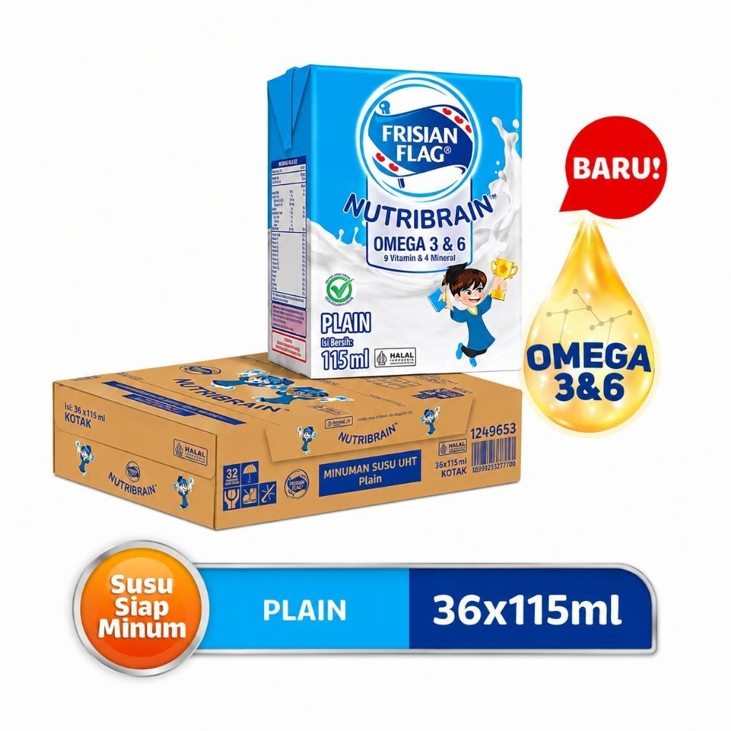 Susu UHT Frisian Flag Omega Plain 115 ml