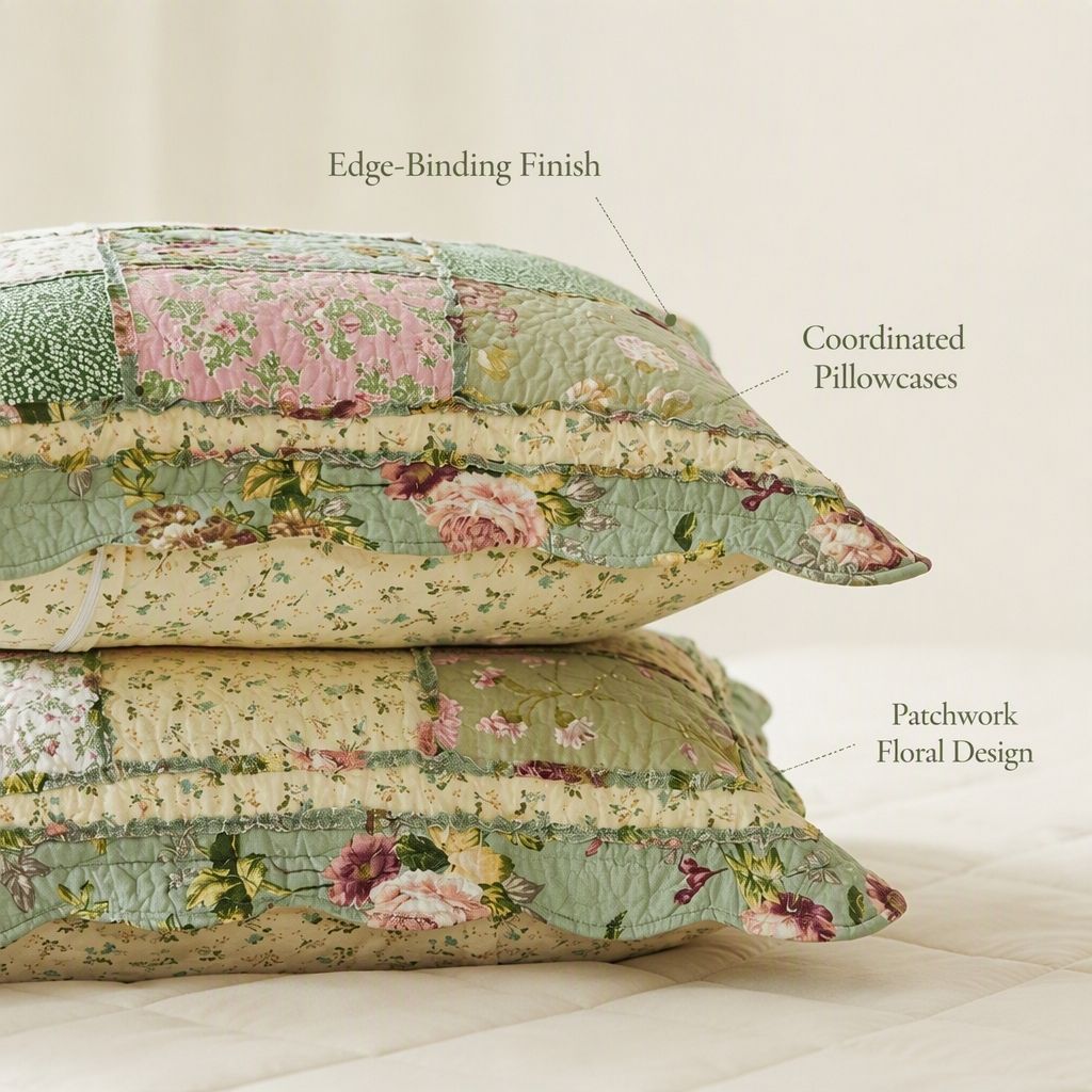Ready Stock Bedcover Quilt Patchwork Hijau Retro