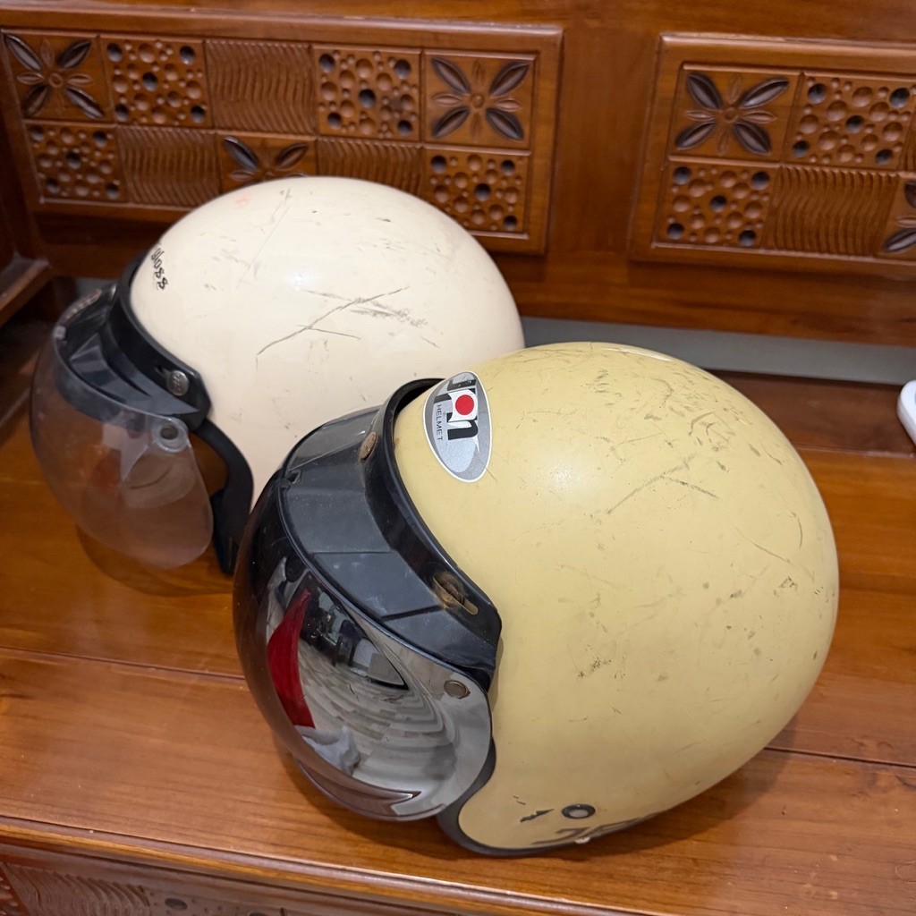Preloved - Helm Cargloss size L Cream CFM Retro Visor Cembung Clear Avorio Naide dan JPN Cream Kaca 