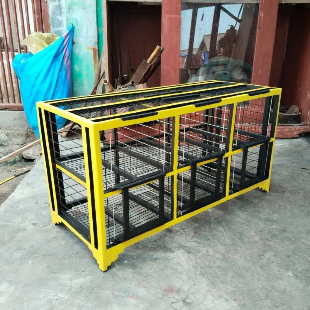Dondang Jemur Merpati Rangka Kayu Jati Pintu 6 Full Fiber Bisa Request Warna