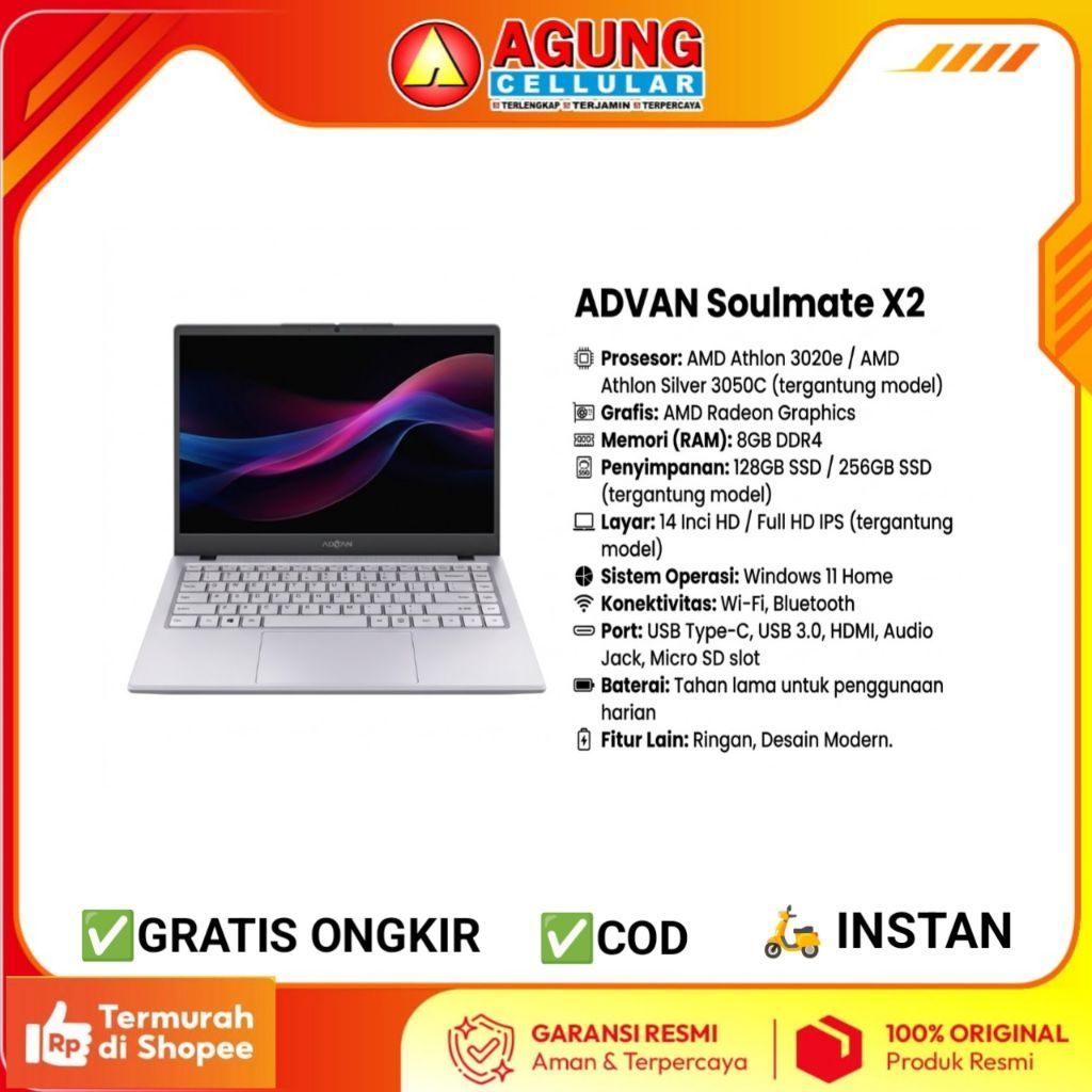 Laptop ADVAN SOULMATE X2 3020E