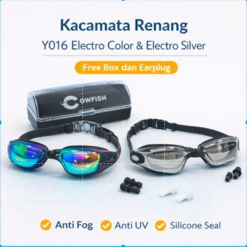 COWFISH Kacamata Renang Dewasa Remaja Y016 Lensa Electro FREE BOX P1081