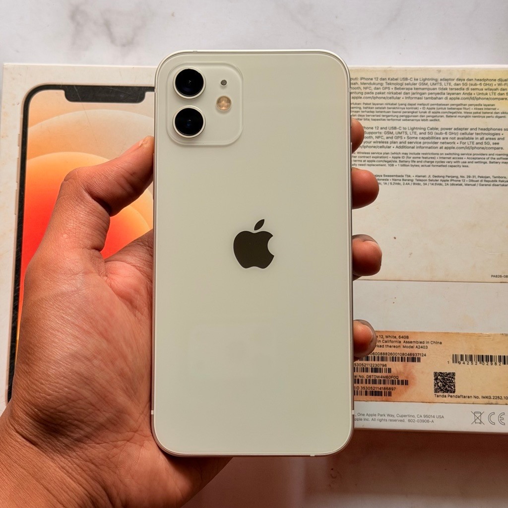 iPhone 12 64GB iBox Second Mulus Fullset Original White