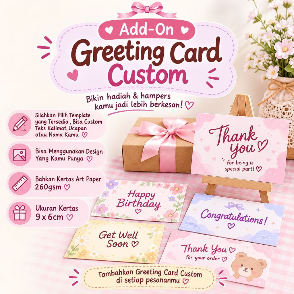 Greeting Card Custom / Kartu Ucapan Hadiah Custom / Custom Kartu Ucapan