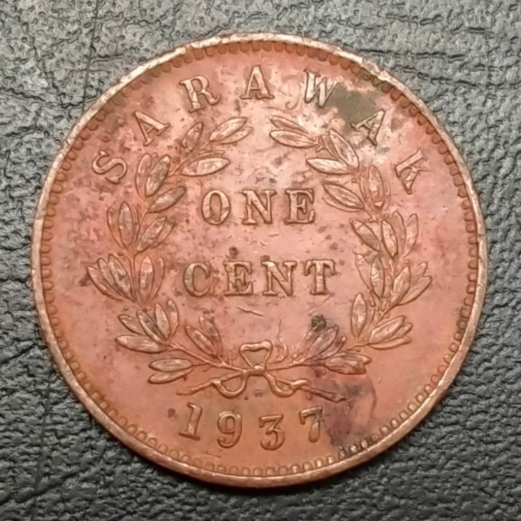 Koin Kuno Sarawak 1 Cent 1937 Rajah Broke Koleksi Langka Numismatik