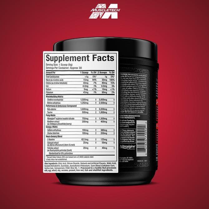 MUSCLETECH VaporX5 Pre-Workout 30serv