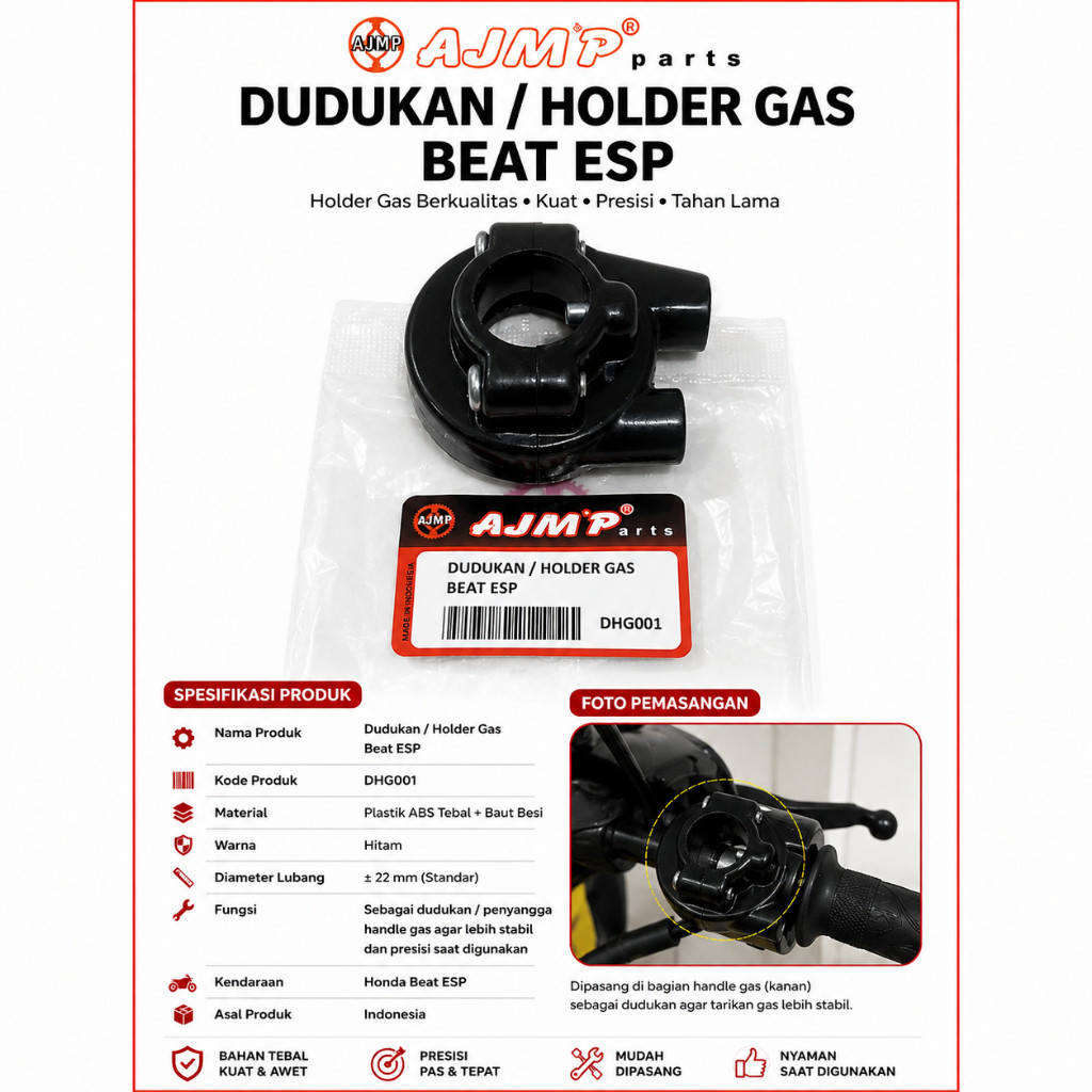 Holder Gas Beat ESP Dudukan Gas Motor Beat ESP AJMP Original