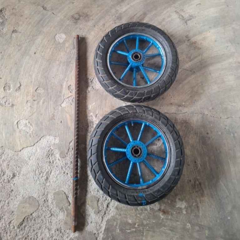 Roda gerobak ring 10/11 tromol tebal dijamin kuat