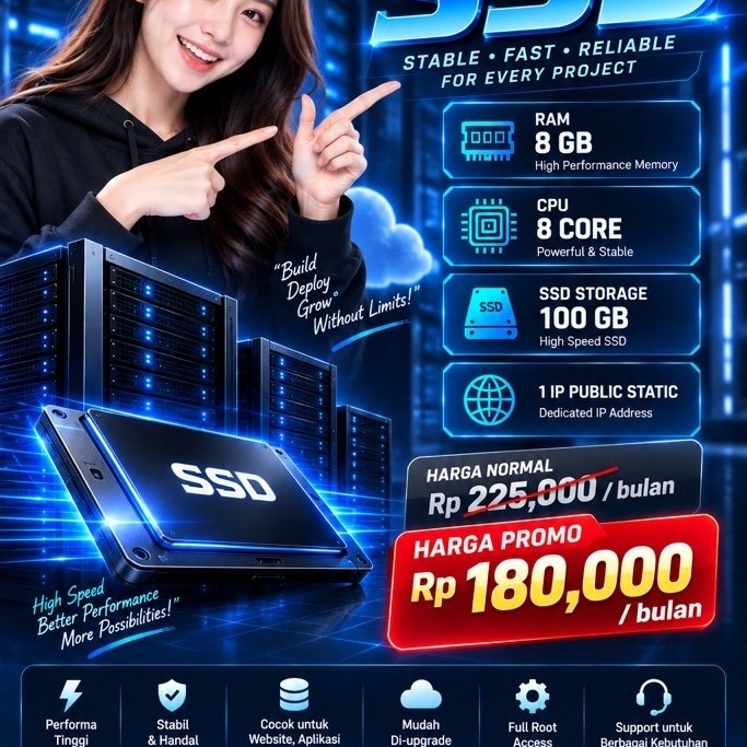 VPS/RDP SSD RAM 8GB SSD Storage 100GB LEGAL