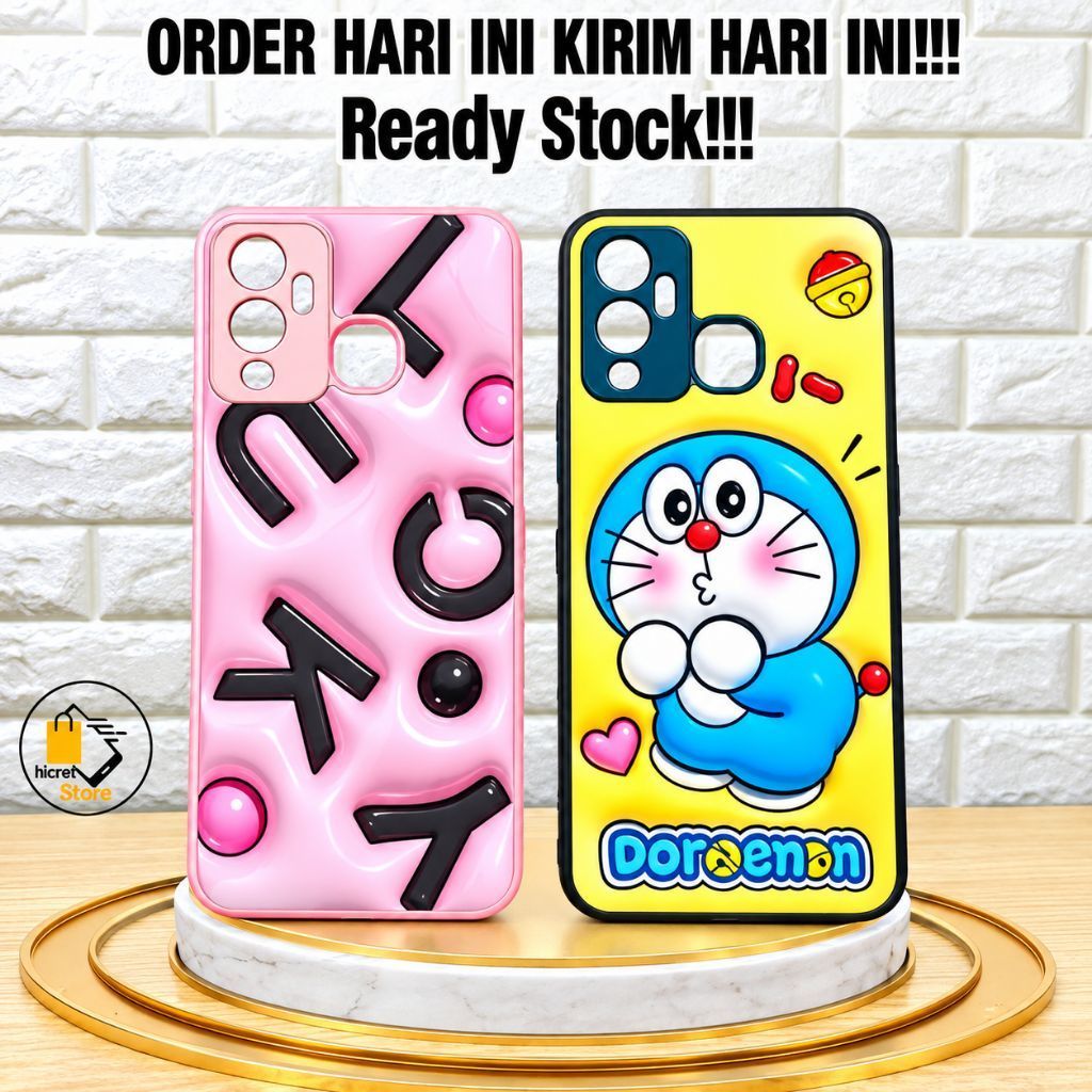 Case VIRAL Karakter Kartun BEBEK DORAEMON CHANEL BUNGA NASTAR lucu Kaca glossy Oppo A74 F19 A95 A36 