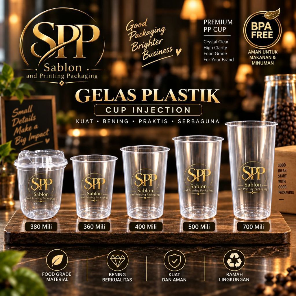 Sablon Gelas Injection / Sablon Cup injection / Sablon Thinkwall cup