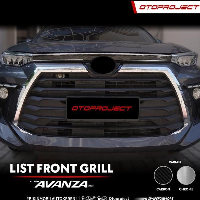 Otoproject - List Front Grill A.N Avanza 2022 Carbon | Cover Grill Depan Avanza 2022