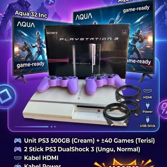 paket usaha ps 3 dan tv merk Sony
