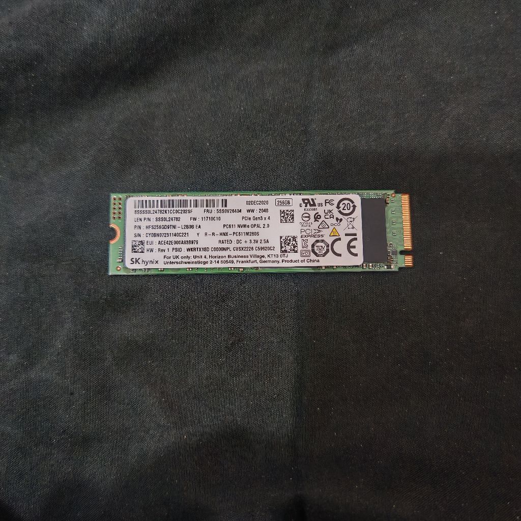 (Nego) SSD Nvme m.2 SK Hynix 256gb PCIe 3.0x4 2280 Speed Up to 3100 MB/s Health 100%