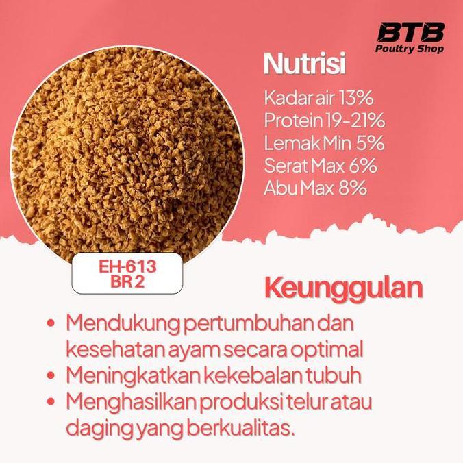 PROMO EH 613 BR 2 Buras Pakan Ayam Pur Ayam Pedaging Makanan Anak Ayam East Hope 1 Sak 50Kg | Repack