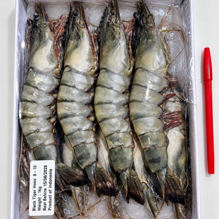 Udang Black Tiger / Udang Windu Beku Jumbo Size 8-10/Kg