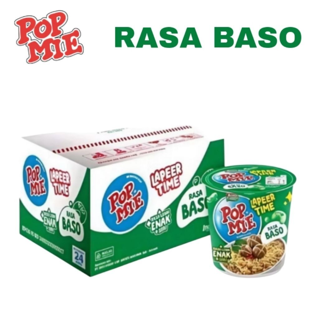 (4 CUP) Pop Mie Rasa Baso 75g - Mie Snak 4 Cup Pop Mie Lapeer Time Rasa Baso 75g - mie Baso - pop mi