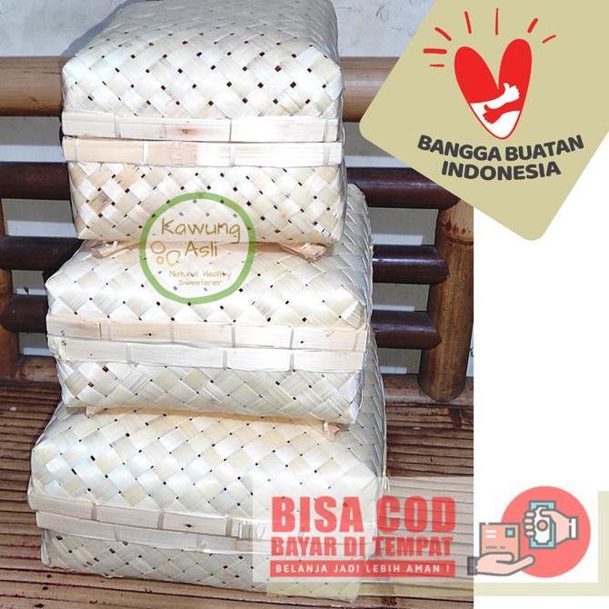 GROMOSIN76 - SOKASE BESEK KAKI ANYAMAN BAMBU UNTUK HAMPERS HANTARAN 30X30 CM
