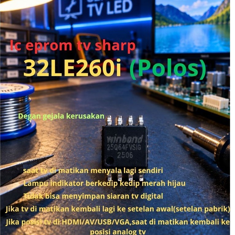 IC BIOS/IC EPROM/FIRMWARE TV LED SHARP 32LE260I(POLOS)