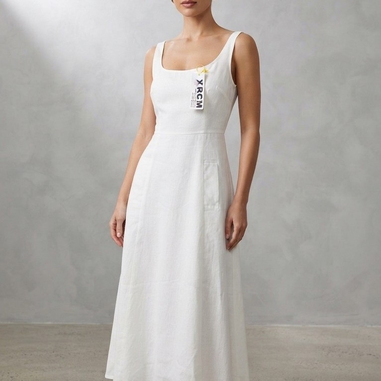White Satin Backless Long Dress