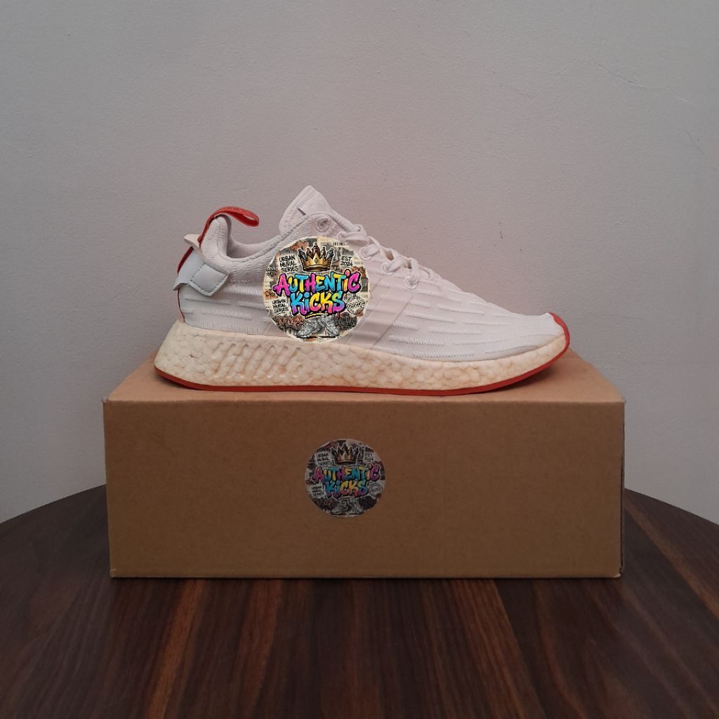 Sepatu Second Running NMD_R2 Primeknit White Core Red Size 41 26cm