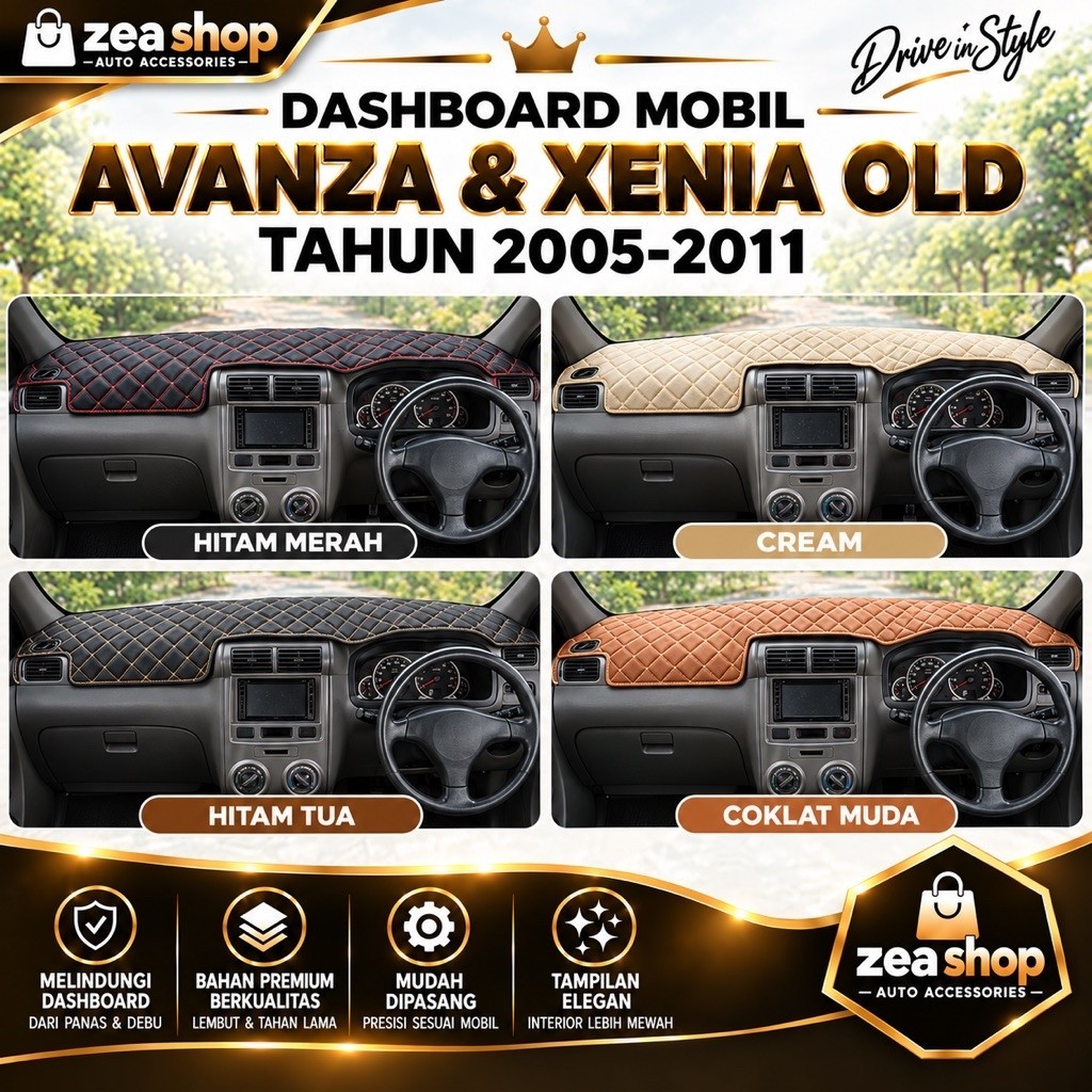 cover dashboard kulit sintetis premium mobil avanza dan xenia old tahun 2005-2011