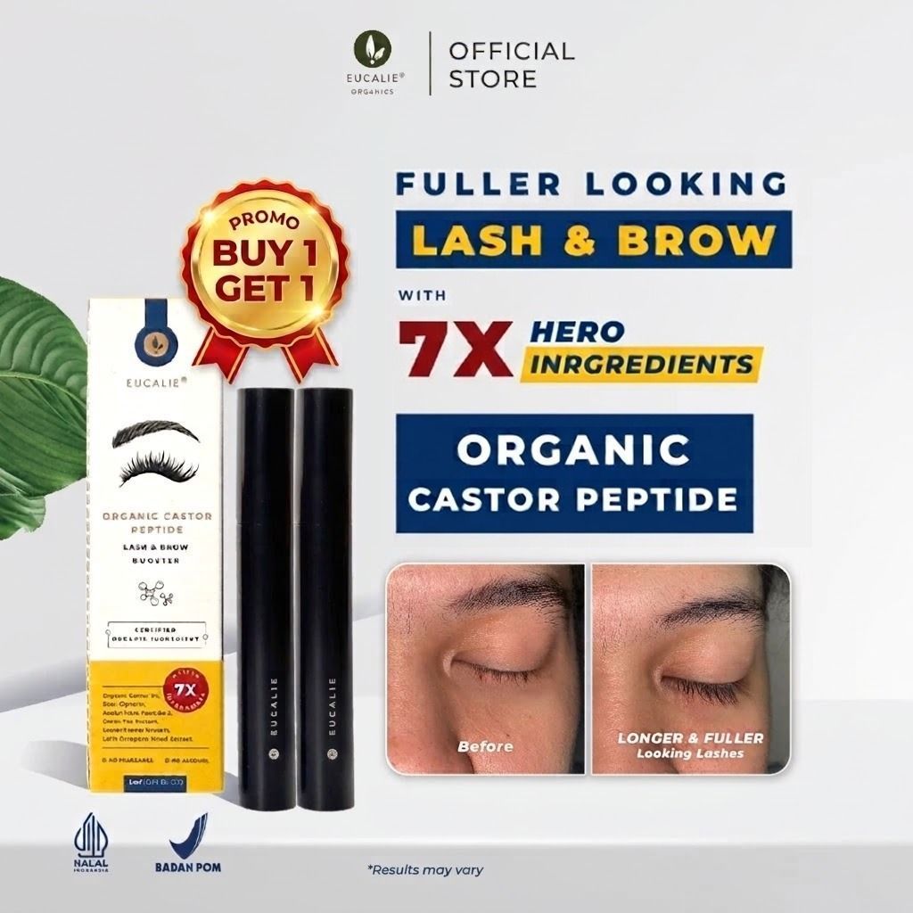 [ BUY 1 GET 1 ] Eucalie Organic Lash & Brow Serum Bulu Mata Alis-Castor Peptide