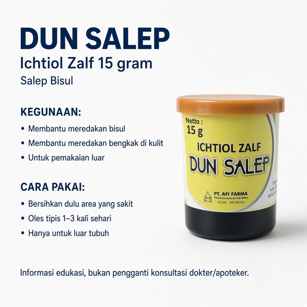 DUN SALEP HITAM Ichtiol Zalf 15g - Salep Bisul Bengkak Kulit & Jerawat Bernanah