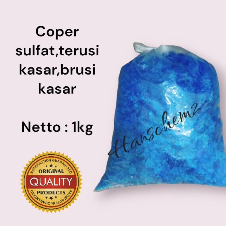 terusi kasar/brusi kasar/coper sulfat/prusi/cupri pembersih kolam@1kg