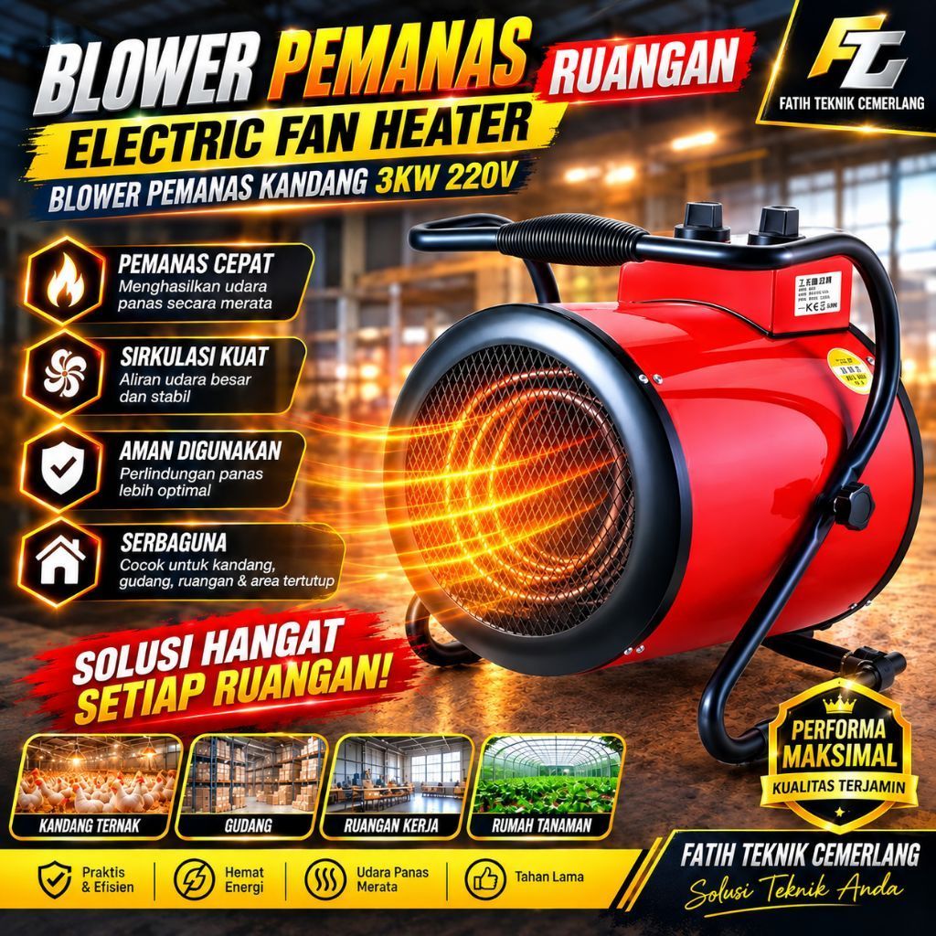 blower pemanas kandang 3kw blower heater 3000w Blower pemanas Ruangan