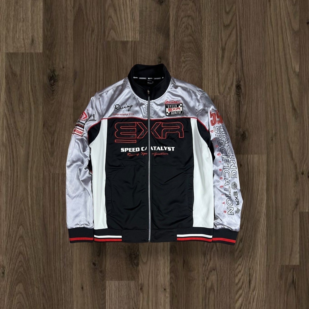 RACING JACKET PROGRESSIVE EXR SPEED CATALYST DETAIL PATCH BORDIR DAN SABLON, NASCAR JACKET