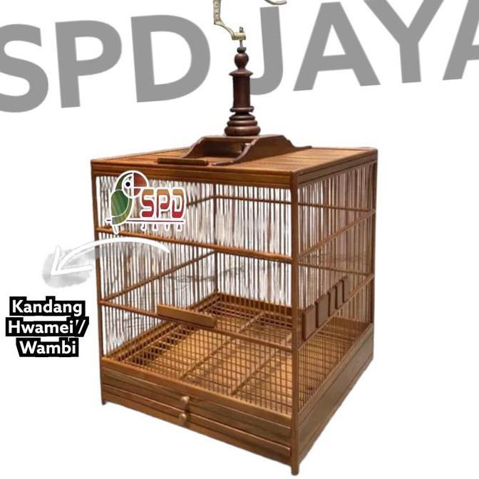 Sangkar kandang penjinakan wambi hwamei jati jeruji rapet